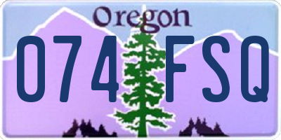 OR license plate 074FSQ