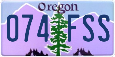OR license plate 074FSS