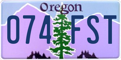 OR license plate 074FST