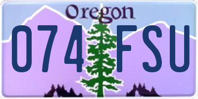OR license plate 074FSU