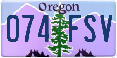 OR license plate 074FSV