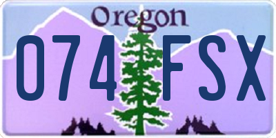 OR license plate 074FSX