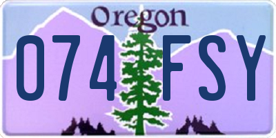 OR license plate 074FSY