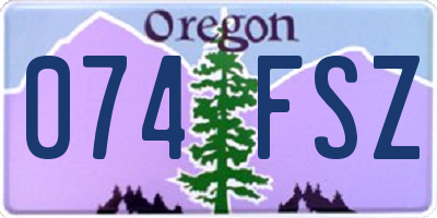 OR license plate 074FSZ