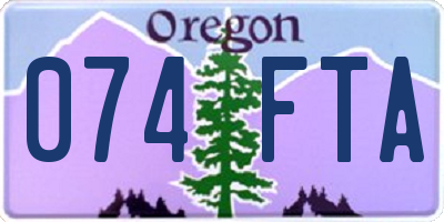 OR license plate 074FTA