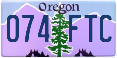 OR license plate 074FTC