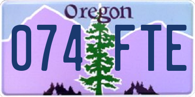 OR license plate 074FTE