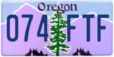 OR license plate 074FTF