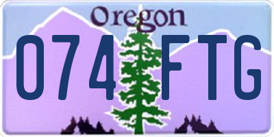 OR license plate 074FTG
