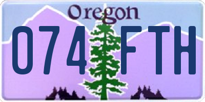 OR license plate 074FTH