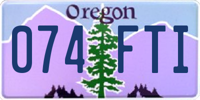 OR license plate 074FTI