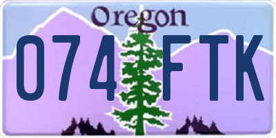 OR license plate 074FTK