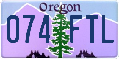 OR license plate 074FTL