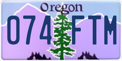 OR license plate 074FTM