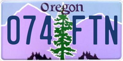 OR license plate 074FTN