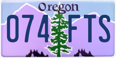 OR license plate 074FTS
