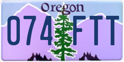 OR license plate 074FTT