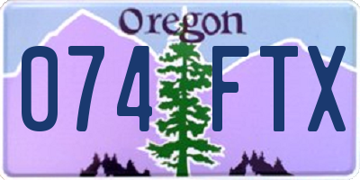 OR license plate 074FTX