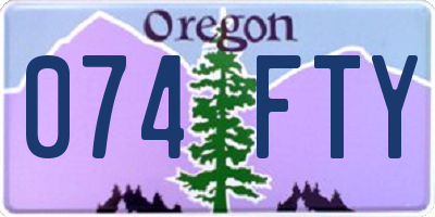OR license plate 074FTY