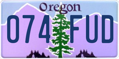 OR license plate 074FUD