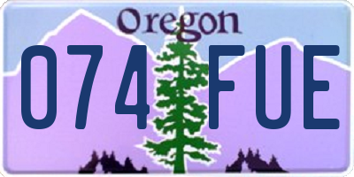 OR license plate 074FUE