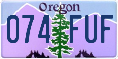 OR license plate 074FUF