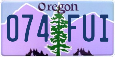OR license plate 074FUI