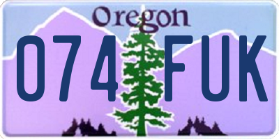 OR license plate 074FUK