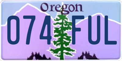 OR license plate 074FUL