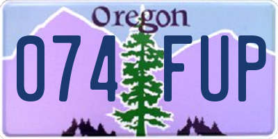 OR license plate 074FUP