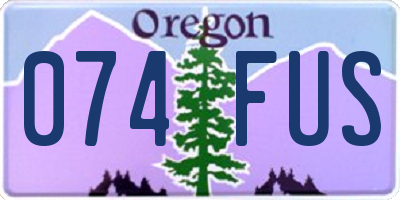 OR license plate 074FUS