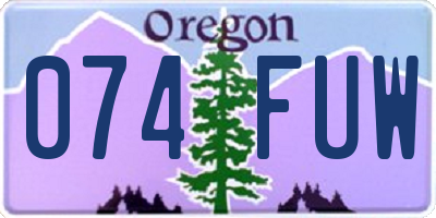 OR license plate 074FUW