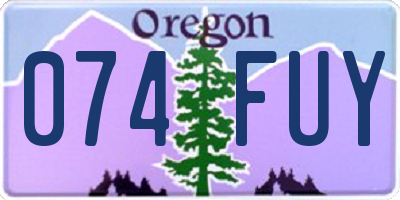 OR license plate 074FUY
