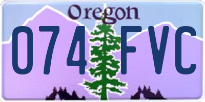 OR license plate 074FVC