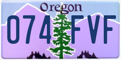 OR license plate 074FVF