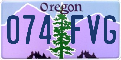 OR license plate 074FVG