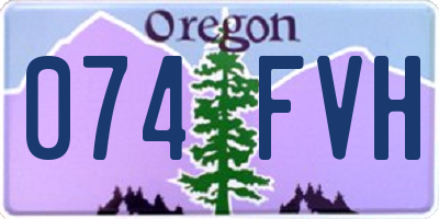 OR license plate 074FVH