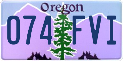 OR license plate 074FVI