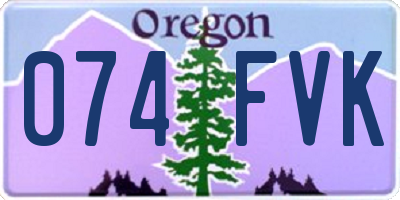 OR license plate 074FVK