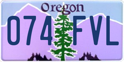 OR license plate 074FVL