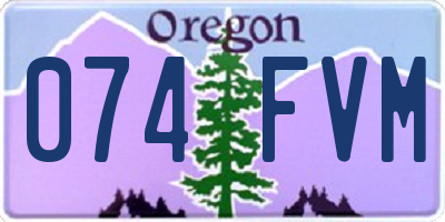 OR license plate 074FVM
