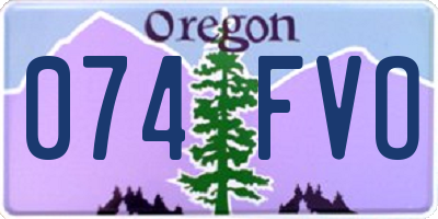 OR license plate 074FVO