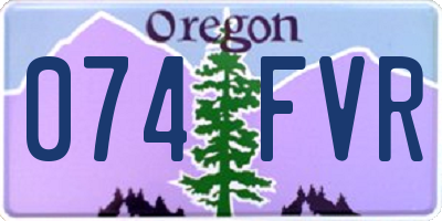 OR license plate 074FVR