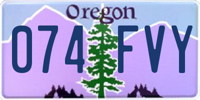 OR license plate 074FVY