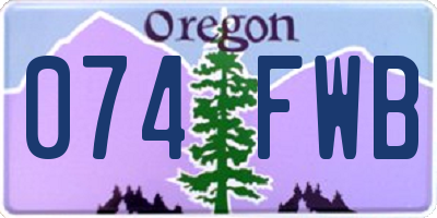 OR license plate 074FWB