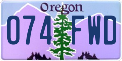 OR license plate 074FWD