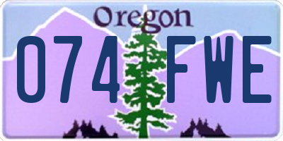 OR license plate 074FWE