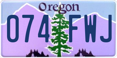 OR license plate 074FWJ