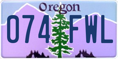OR license plate 074FWL