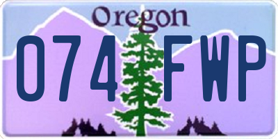 OR license plate 074FWP